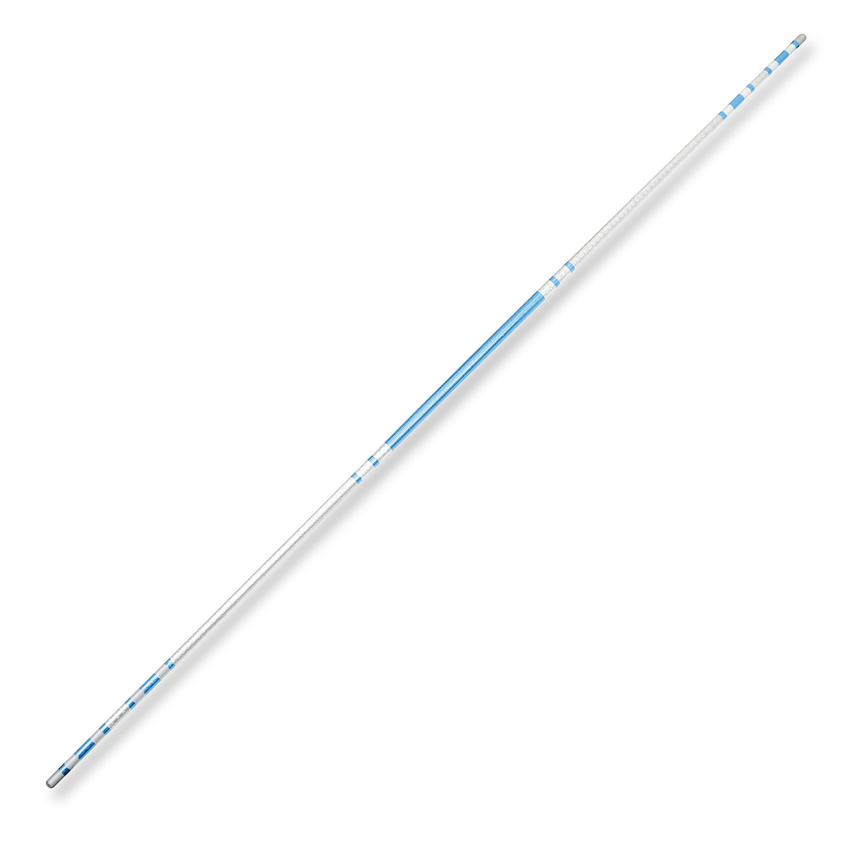 Chrome Competition Silver/Blue Lotus Wood Jo Staff - 50 Inches