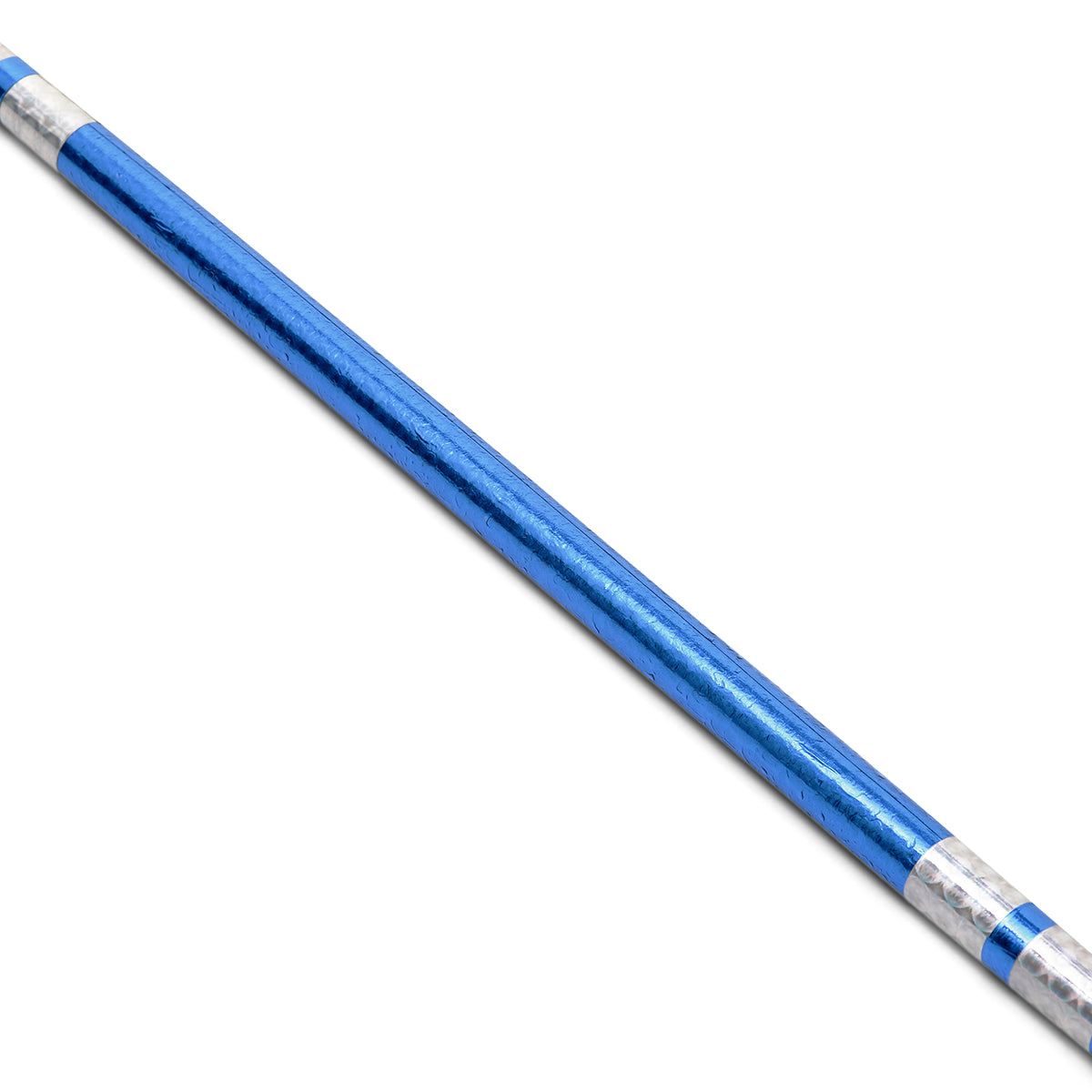 Chrome Competition Silver/Blue Lotus Wood Jo Staff - 50 Inches