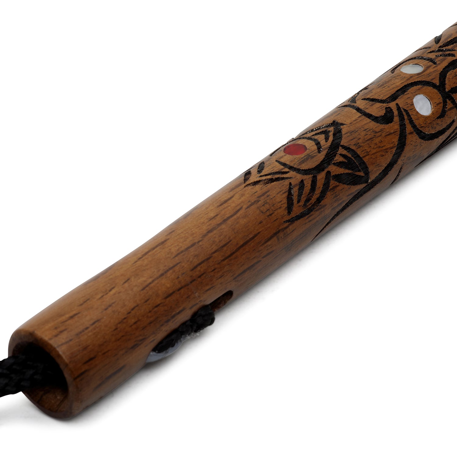 Deluxe Red Oak Carved Dragon Nunchucks Cord - PRE ORDER