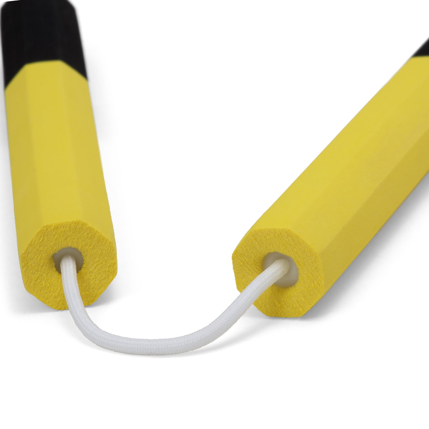 NR-012b: Octagonal Dense Foam Nunchaku Yellow/Black - 12"
