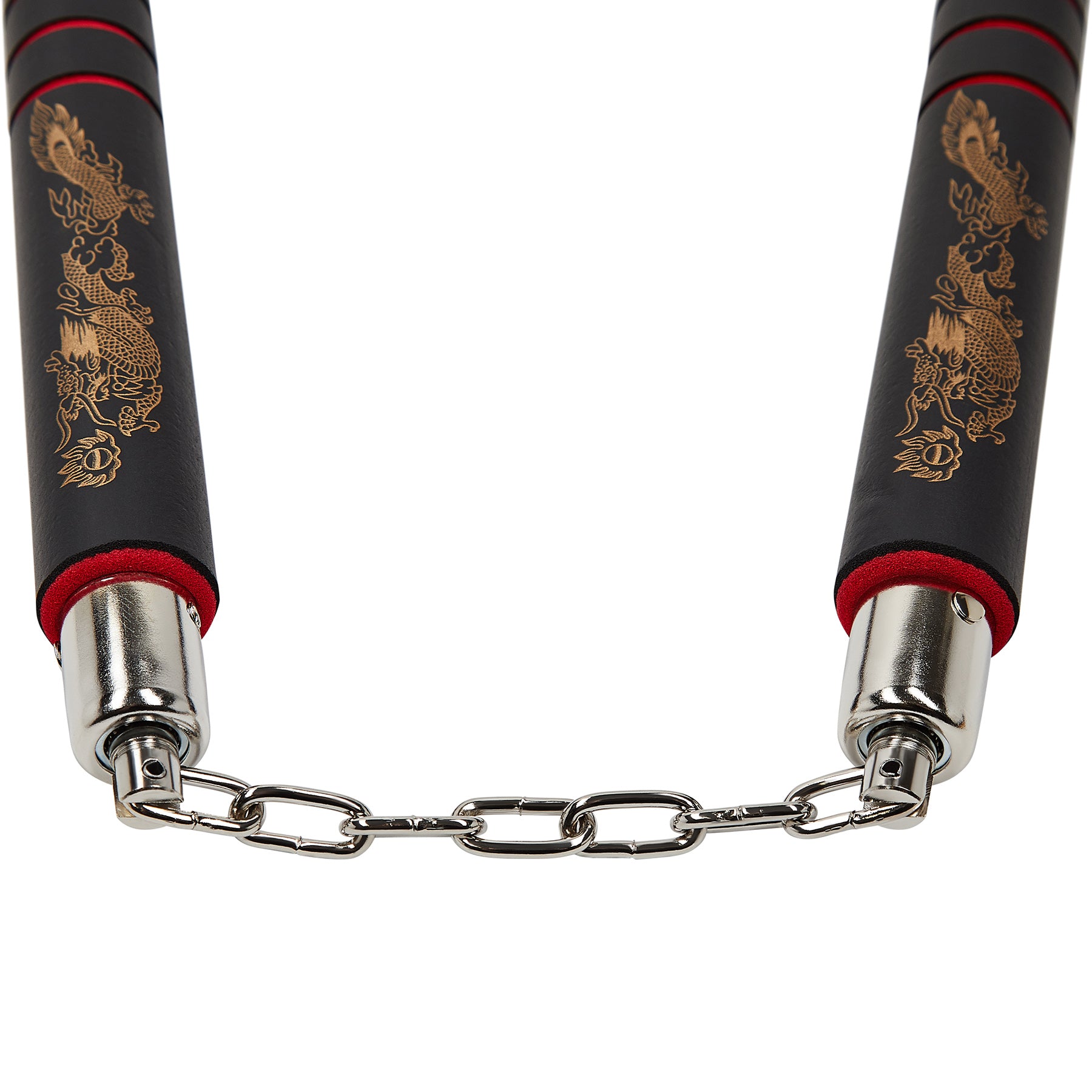 NR-027:Deluxe  Foam Nunchaku B.B With Grip : Red grips