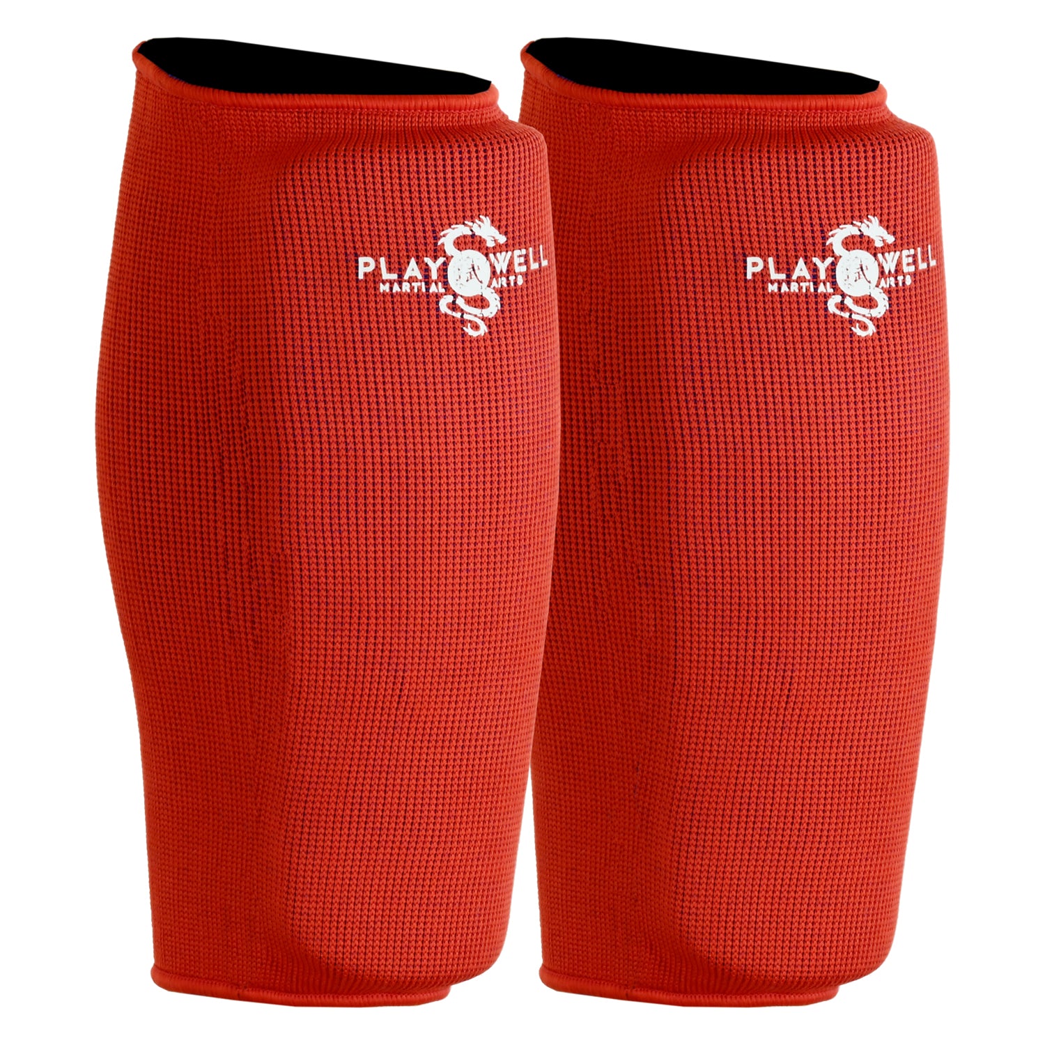 Elasticated Reversible Shin Pads- Red/Blue